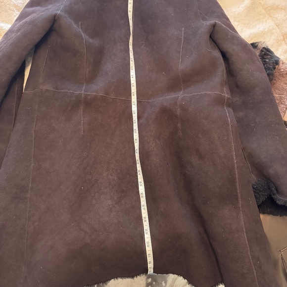 Maxfield Parrish Toscana Brown Soft Suede Lamb Shearling coat - Picture 7 of 13